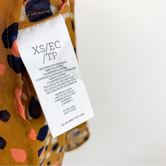 Cabi Women’s Orange Collard Sleeveless Sheer Top Sz XS - Picture 5 of 6